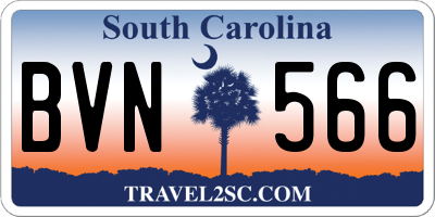 SC license plate BVN566