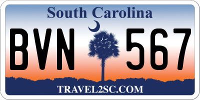 SC license plate BVN567