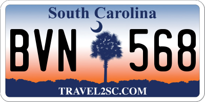 SC license plate BVN568