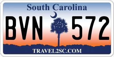 SC license plate BVN572
