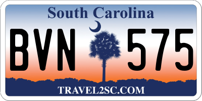 SC license plate BVN575