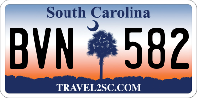 SC license plate BVN582