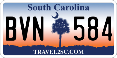 SC license plate BVN584
