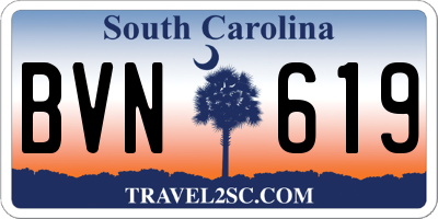 SC license plate BVN619