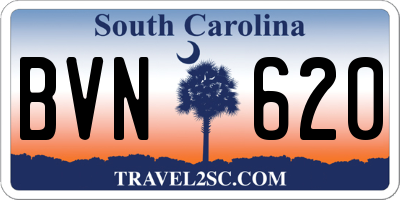 SC license plate BVN620