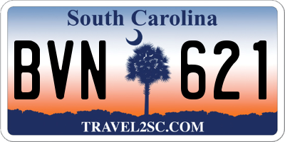 SC license plate BVN621
