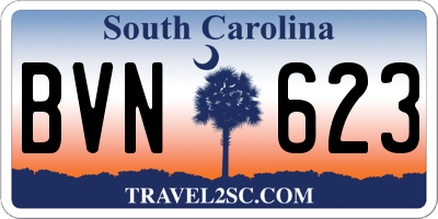 SC license plate BVN623