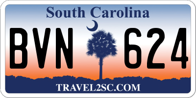 SC license plate BVN624