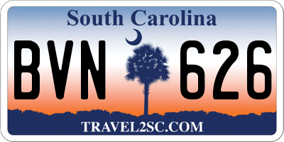 SC license plate BVN626