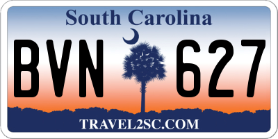 SC license plate BVN627