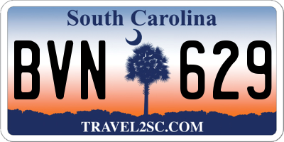 SC license plate BVN629