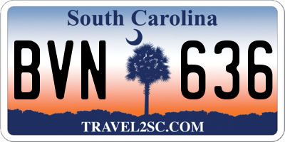SC license plate BVN636