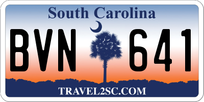 SC license plate BVN641