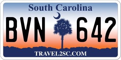 SC license plate BVN642