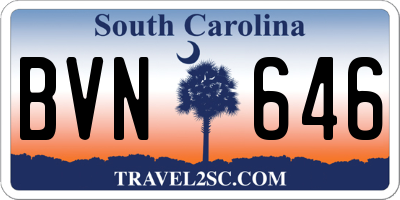 SC license plate BVN646