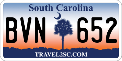 SC license plate BVN652