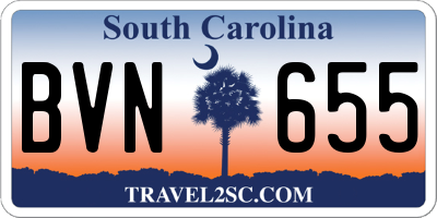 SC license plate BVN655