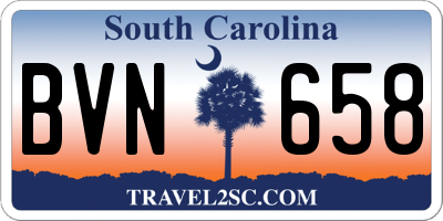 SC license plate BVN658