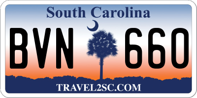 SC license plate BVN660