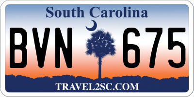 SC license plate BVN675