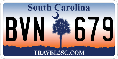 SC license plate BVN679
