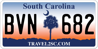 SC license plate BVN682