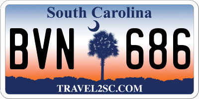 SC license plate BVN686