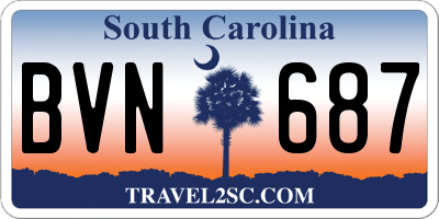 SC license plate BVN687