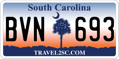 SC license plate BVN693