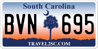 SC license plate BVN695
