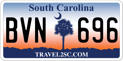 SC license plate BVN696