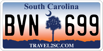 SC license plate BVN699