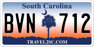 SC license plate BVN712