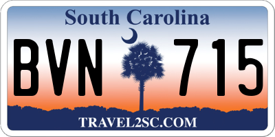 SC license plate BVN715