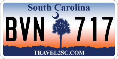 SC license plate BVN717