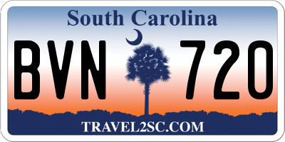SC license plate BVN720