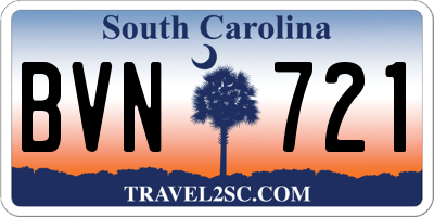 SC license plate BVN721