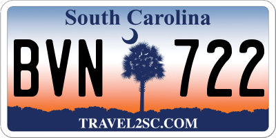 SC license plate BVN722