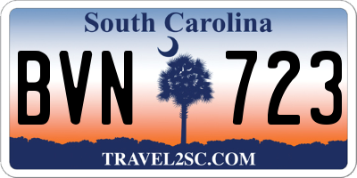SC license plate BVN723
