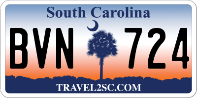 SC license plate BVN724
