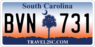 SC license plate BVN731