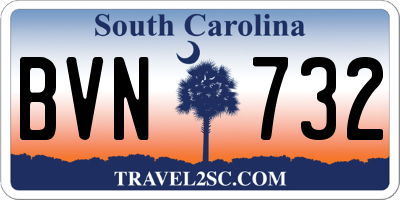 SC license plate BVN732