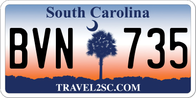SC license plate BVN735