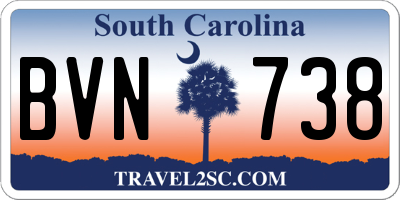 SC license plate BVN738