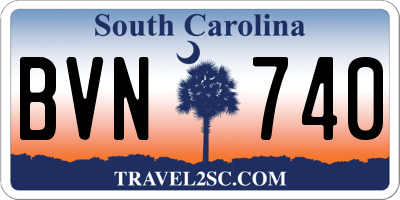 SC license plate BVN740