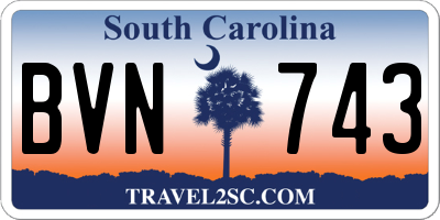 SC license plate BVN743