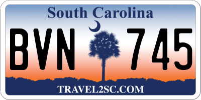 SC license plate BVN745
