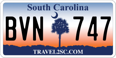 SC license plate BVN747