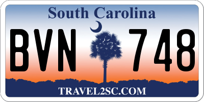 SC license plate BVN748