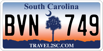 SC license plate BVN749